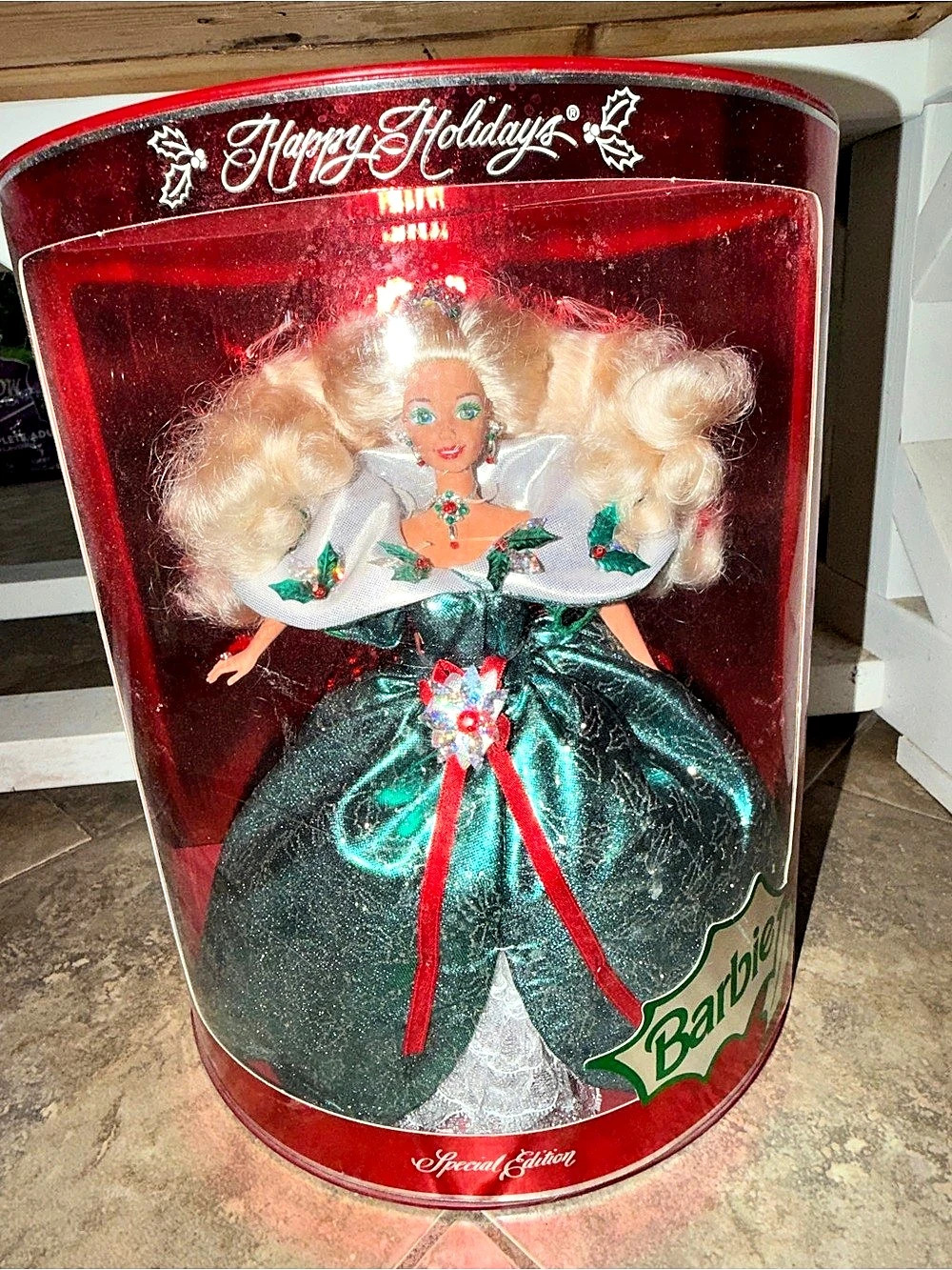 Barbie Holiday Barbie 1995 Holiday Doll Green & Red